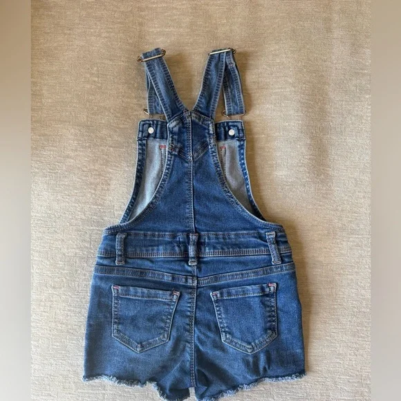Jordache Girls’ Denim Overall Shorts – Size 4T rainbow embroidery - Picture 6 of 7